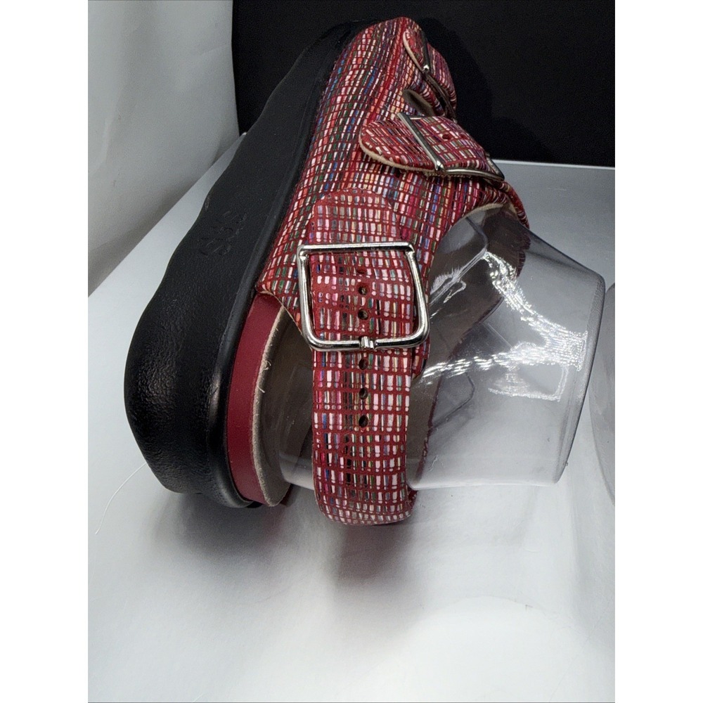 SAS Relaxed Rainbow Sandals Womens 7 Red Leather Open Toe Casual Slingback Strap - Picture 12 of 16